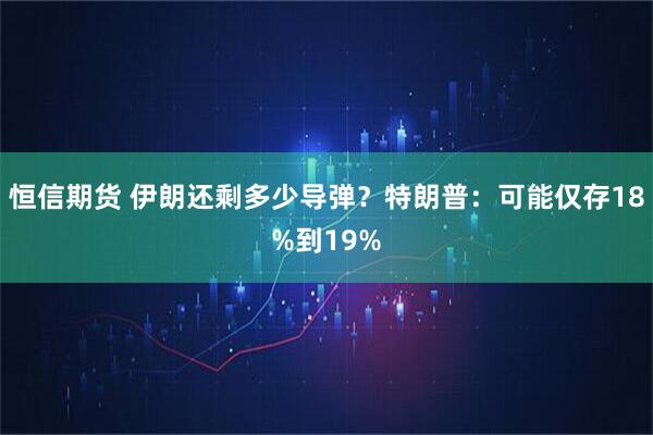 恒信期货 伊朗还剩多少导弹？特朗普：可能仅存18%到19%